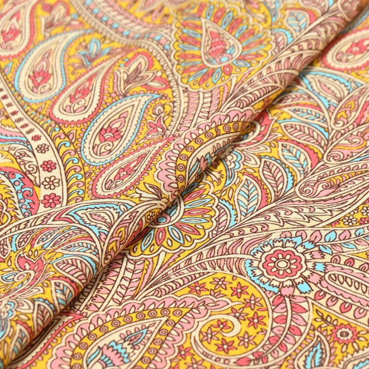 Bronze Yellow Omura Cotton Paisley Print