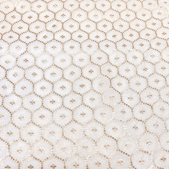 Banarasi Chanderi Gold Mat Zari Fabric – Premium Designer Ethnic Wear Fabric 000313-18