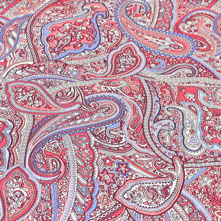 Ruby Red Omura Cotton Paisley Print
