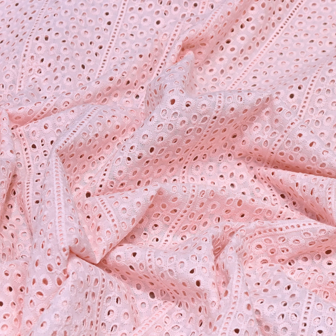 Cotton Chikan Cutwork Fabric- Lightweight Designer Embroidery Fabric- G10566-1