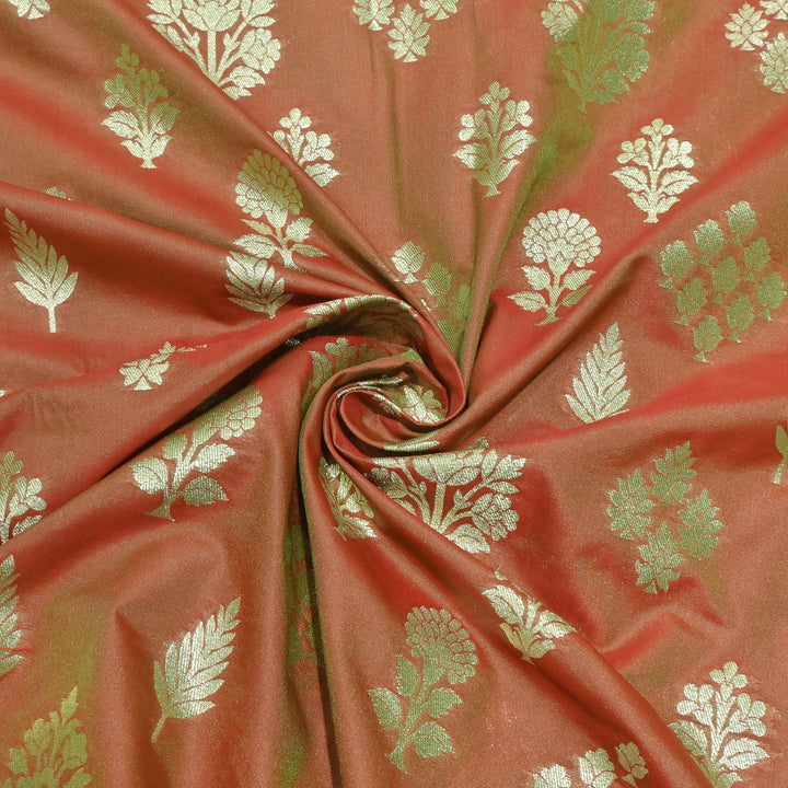 Katan Silk Zari Jaal Brocade Fabrics