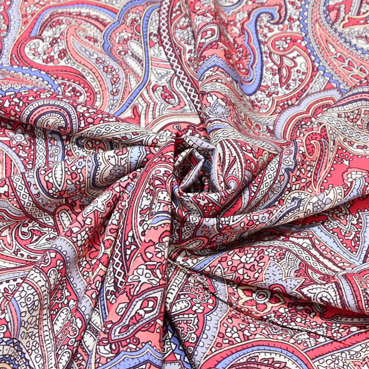 Ruby Red Omura Cotton Paisley Print