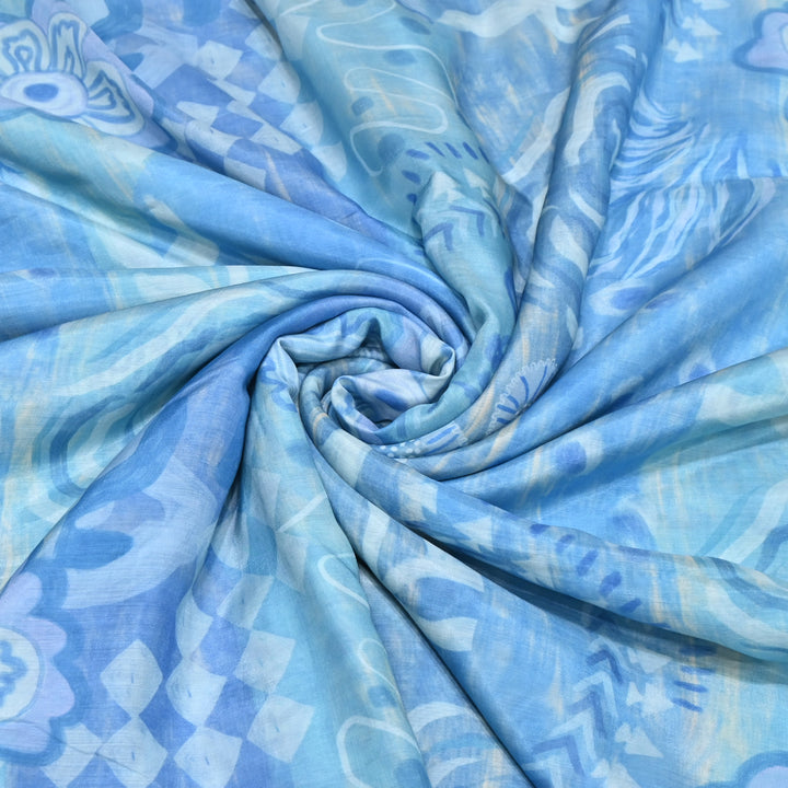 Multicolor Muslin Digital Print Fabric-000844-02