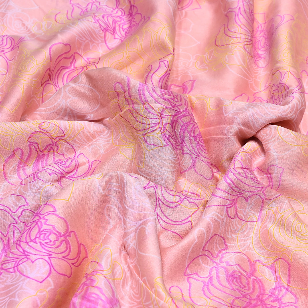 Silk Chanderi Digital Print Fabric 44" – Soft Lightweight Designer Fabric 001664-05