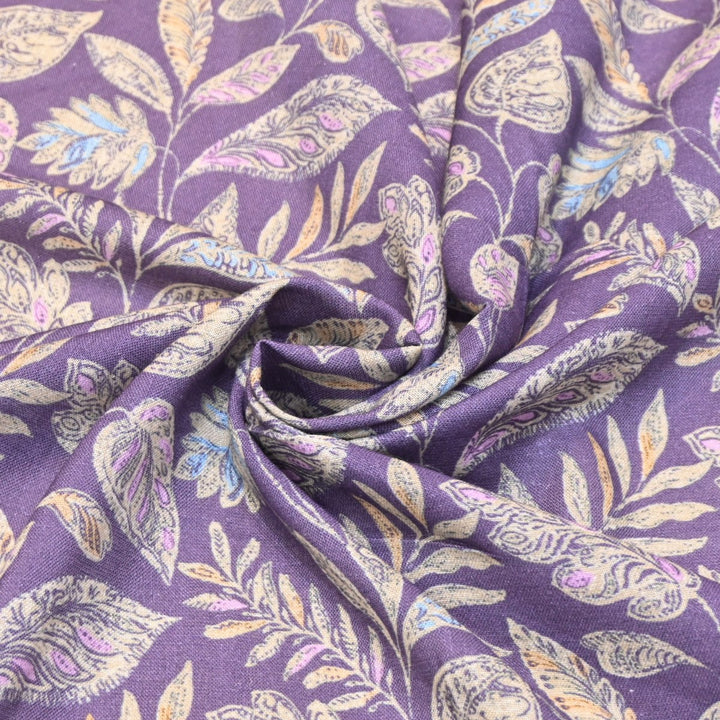 Multicolor Cotton Linen Digital Print Fabric- Soft Breathable Designer Fabric-RT0132-16