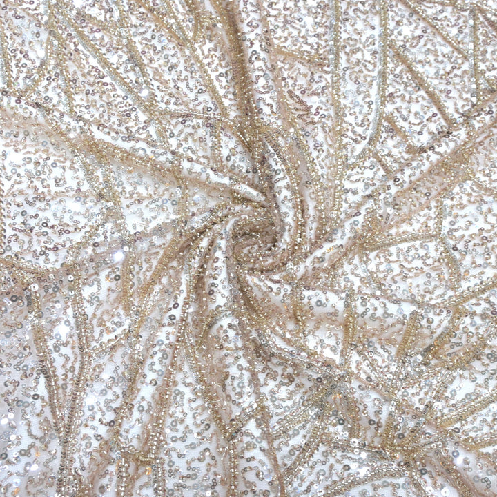 Beautiful Imported Net Cut Dana & Sequins Embroidery Fabric