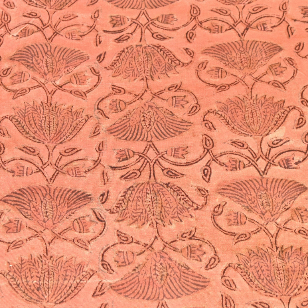 Mushrum Satin Vanaspati Print Fabric– Soft Luxury Designer Printed Fabric KK1217-1K