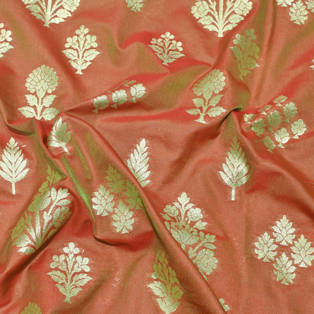 Katan Silk Zari Jaal Brocade Fabrics