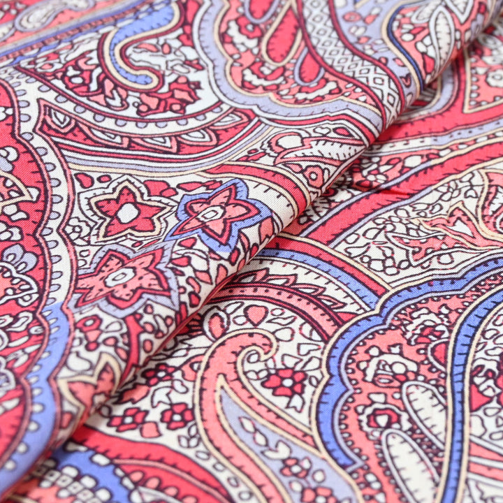 Ruby Red Omura Cotton Paisley Print