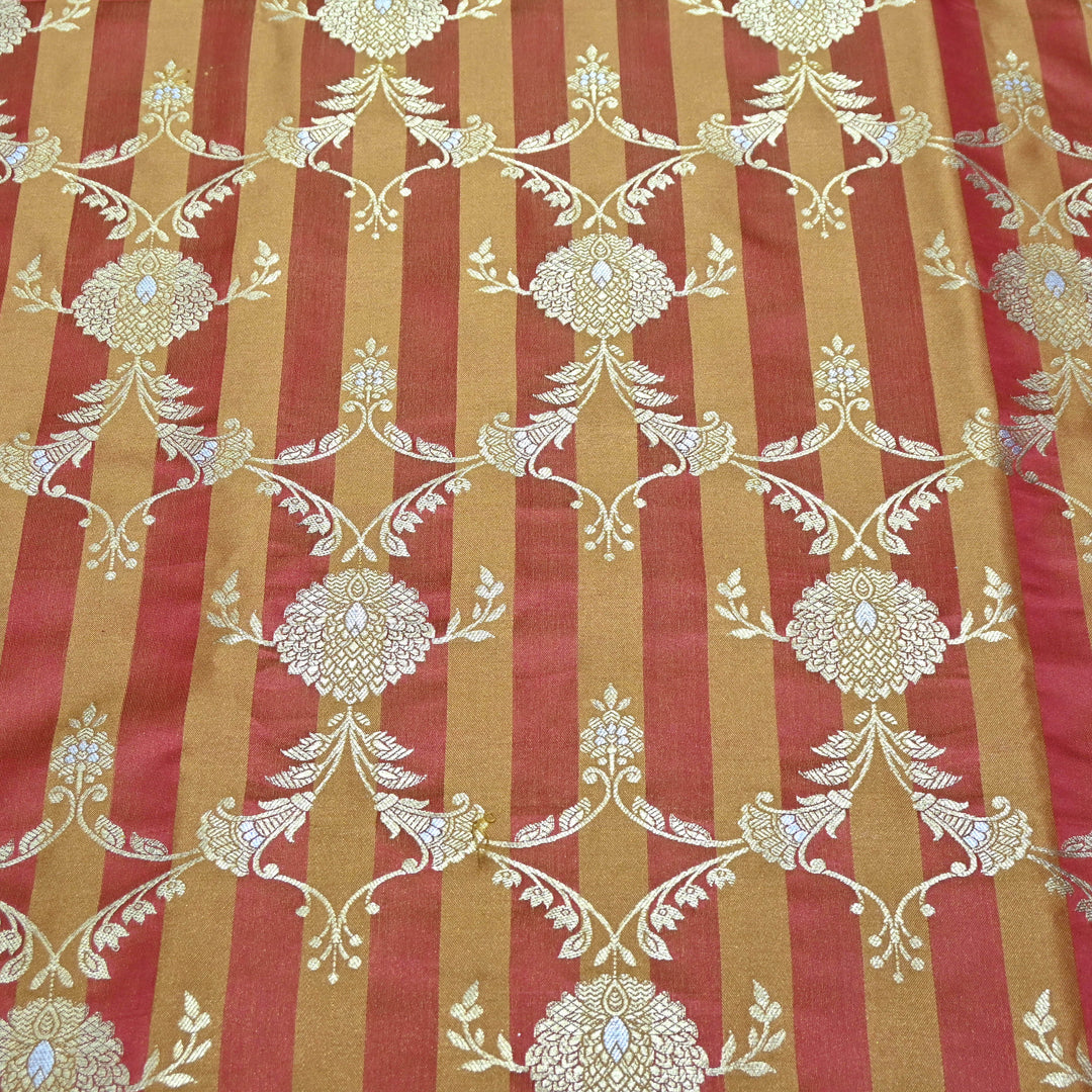 Maroon Mina Zari Brocade Fabric