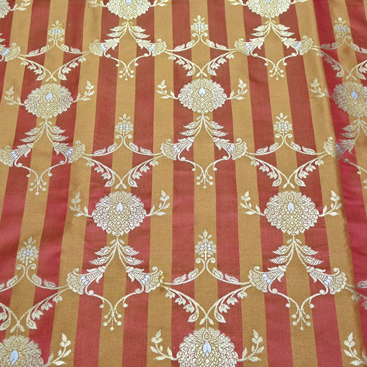 Maroon Mina Zari Brocade Fabric