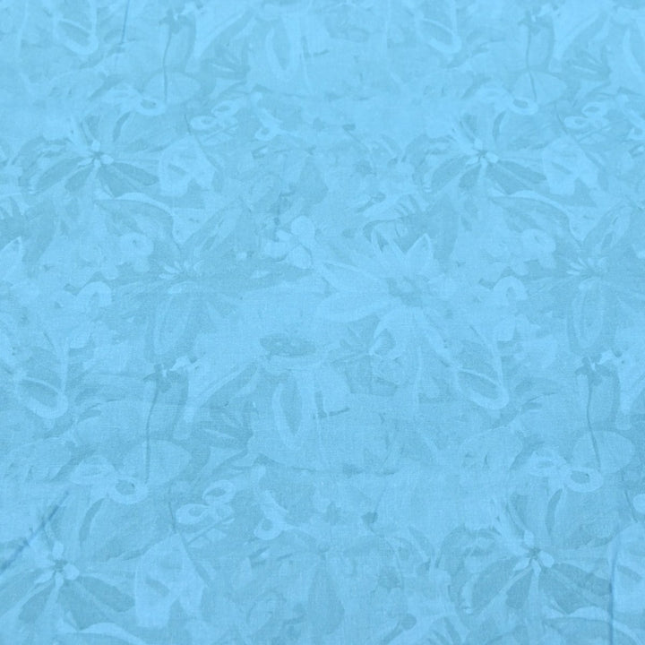 Denim Blue Color Cotton Digital Print Fabric -Soft Breathable Printed Cotton Fabric-DA1124-2