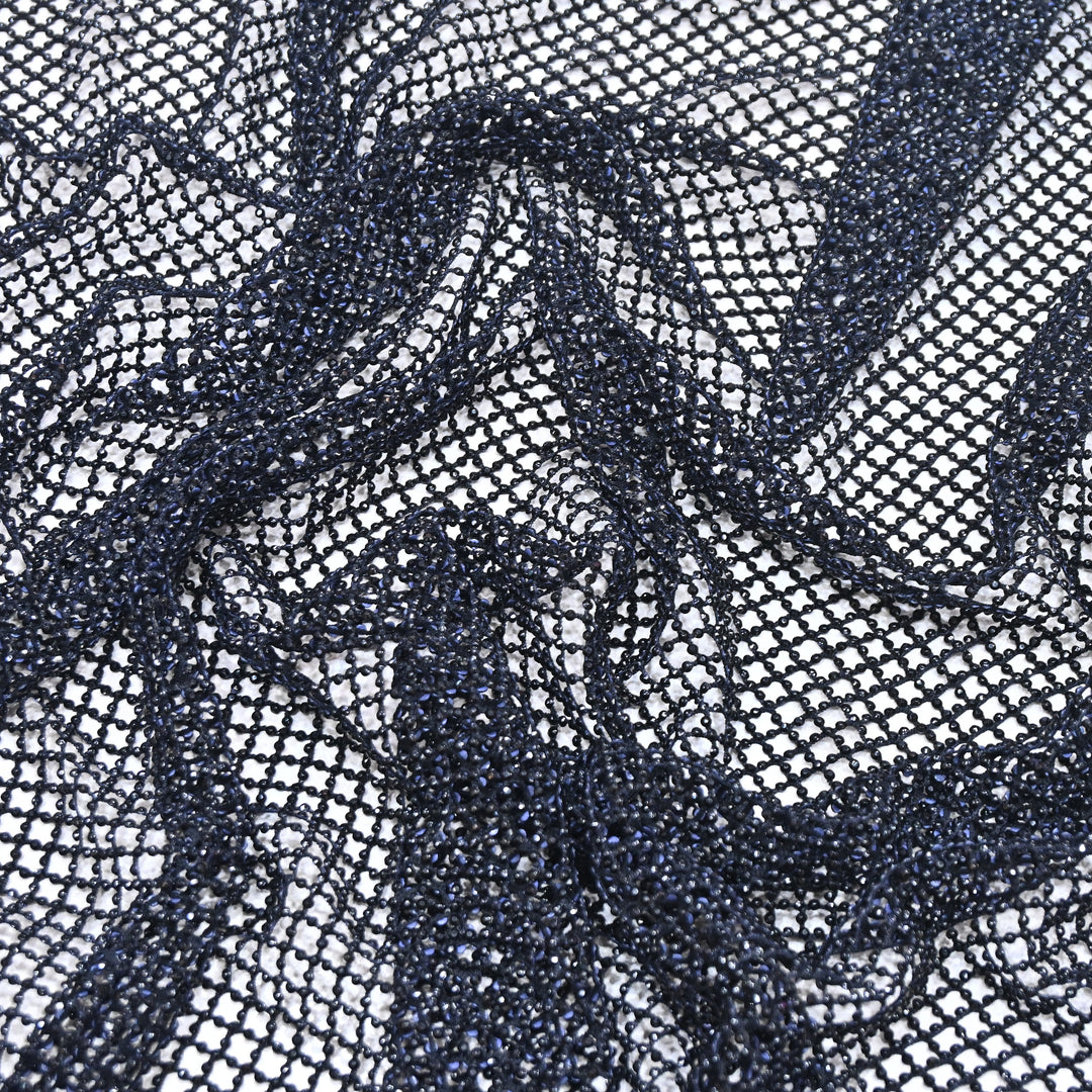 IMPORTED NET EMBROIDERY FABRIC WITH SHIMMER BEADS- LM001/26-7- 02