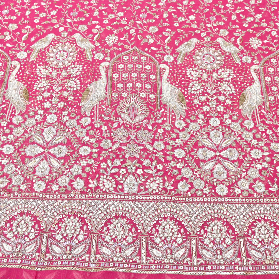 Dyed Viscose Georgette Zari Sequins Embroidery Fabrics