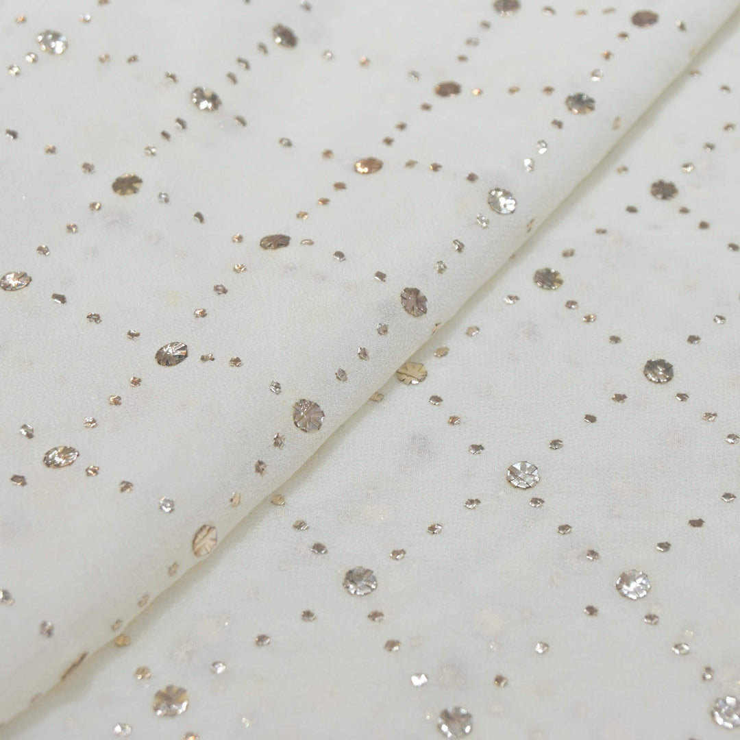 60gm Georgette Mukaish Hand Work Fabrics