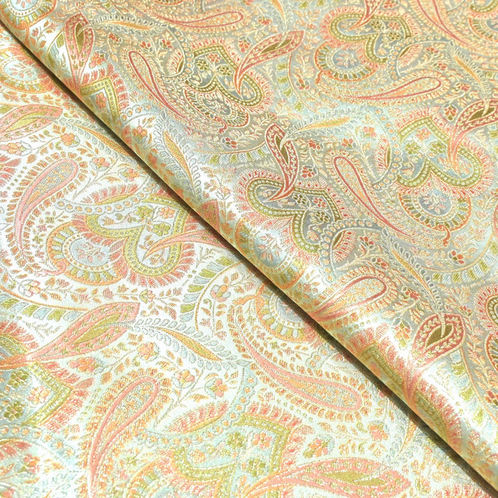 Gajji Satin Position Print Zari Jacquard Fabrics