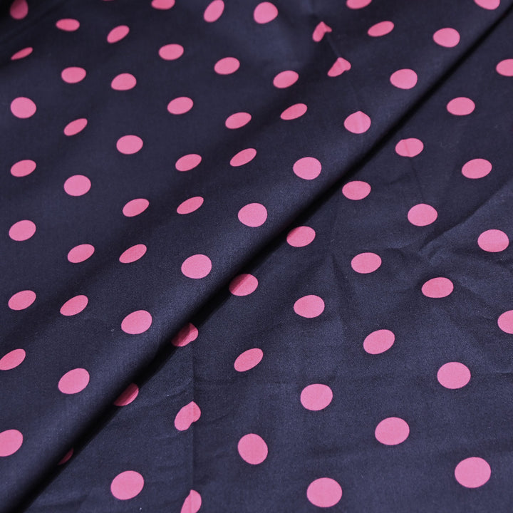 Glace Cotton With Beautiful Polka Dot Print Fabric – Lightweight Designer Cotton Fabric - LT0185-11