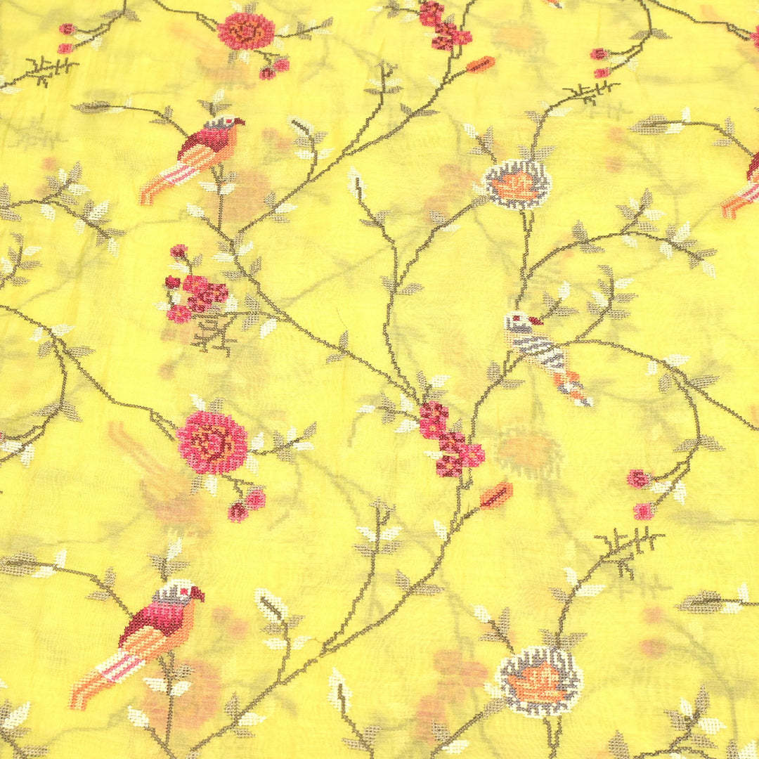 Mul Chanderi Crosstitch Embroidery Fabrics