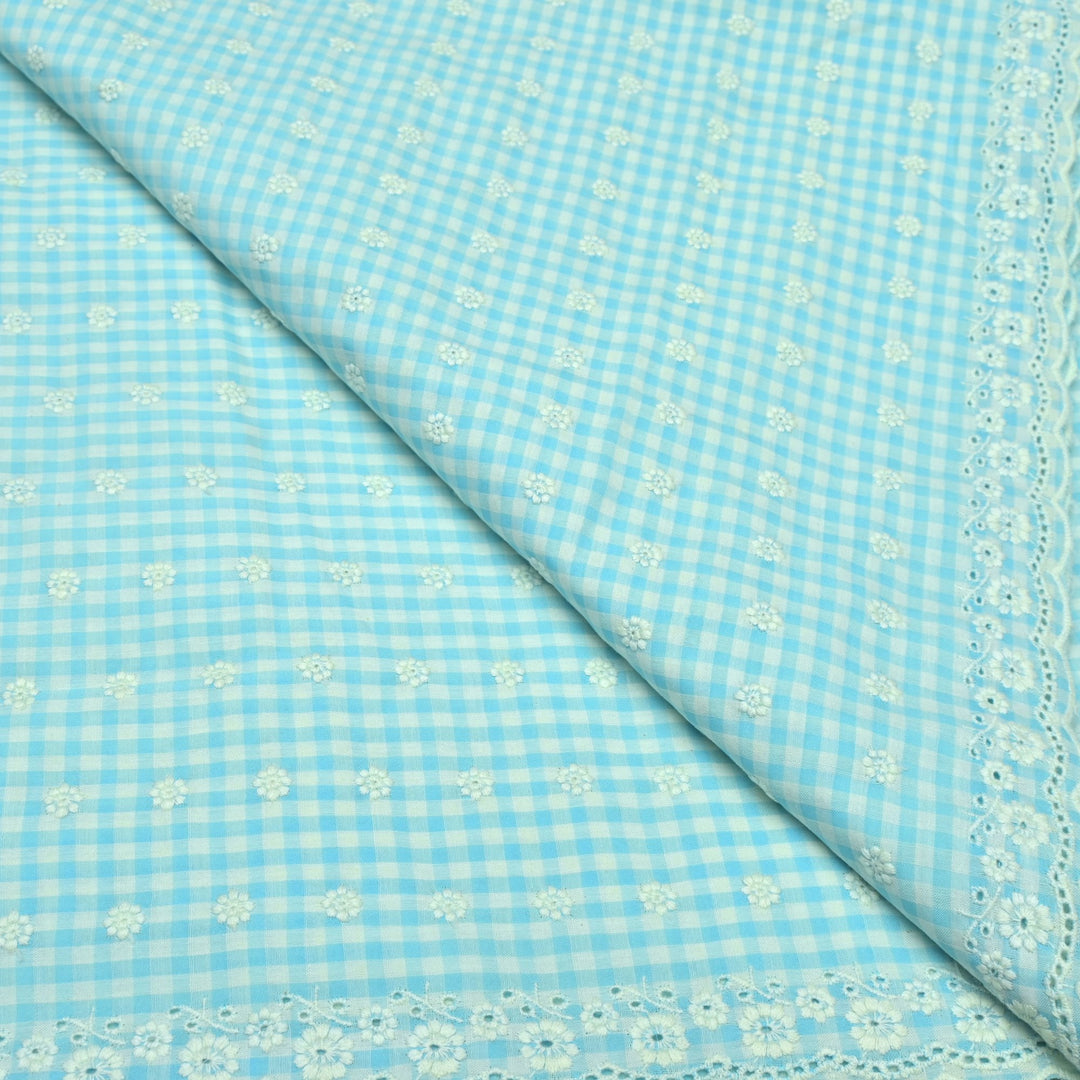 Cotton Checks Chikan Buti Fabrics