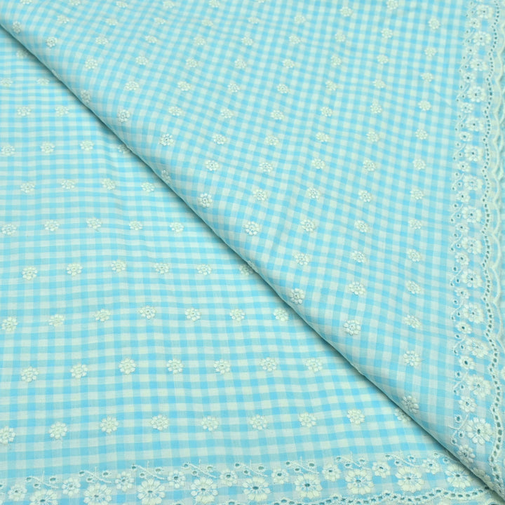 Cotton Checks Chikan Buti Fabrics