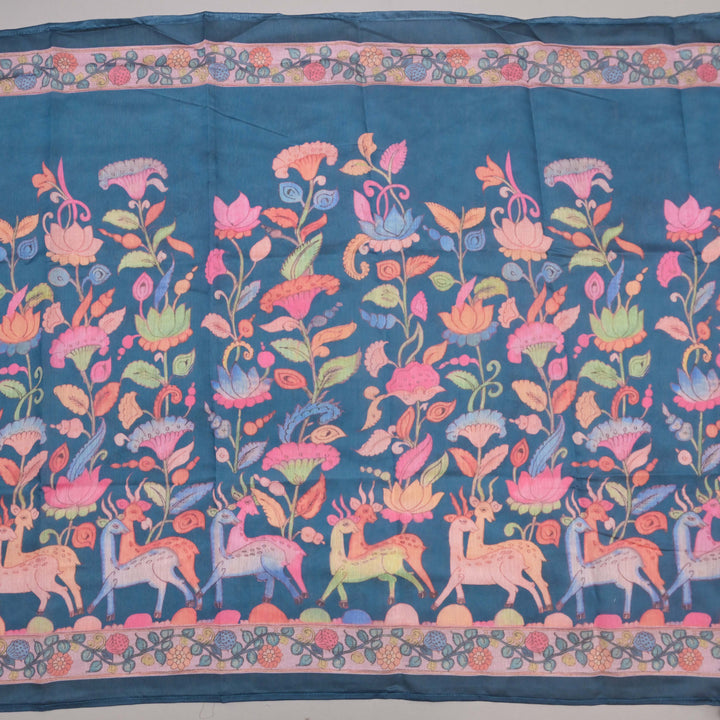 Blue Tussar Silk Unstitched Suit Set