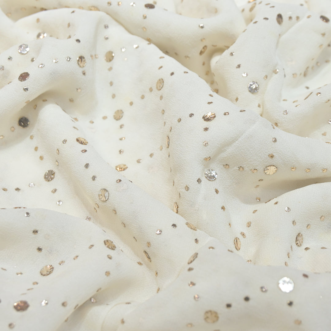 60gm Georgette Mukaish Hand Work Fabrics