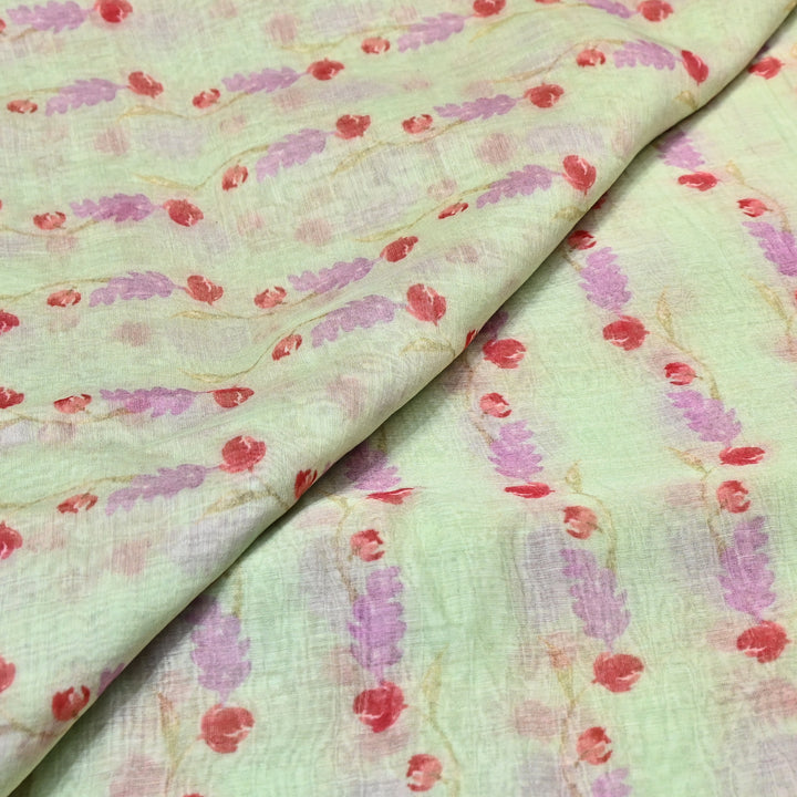 Mul Chanderi Digital Print Fabric - Soft Lightweight Designer Fabric GT0185-1B
