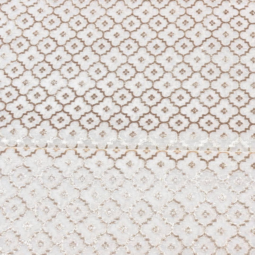 Banarasi Chanderi Gold Mat Zari Fabric – Premium Designer Ethnic Wear Fabric 000313-3