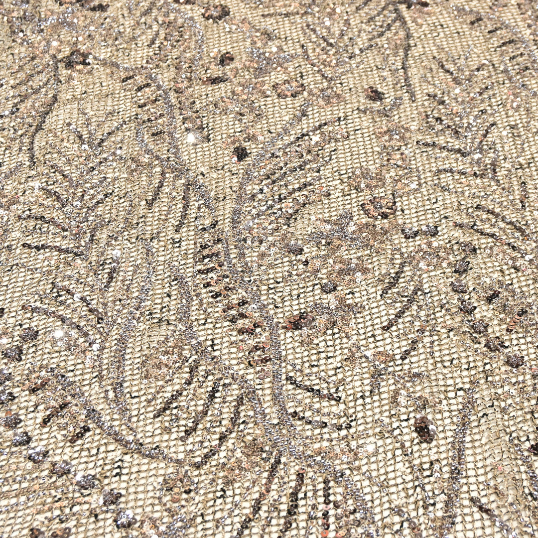 Beautiful Imported Net Cut Dana & Sequins Embroidery Designer Fabric EC1533-2C