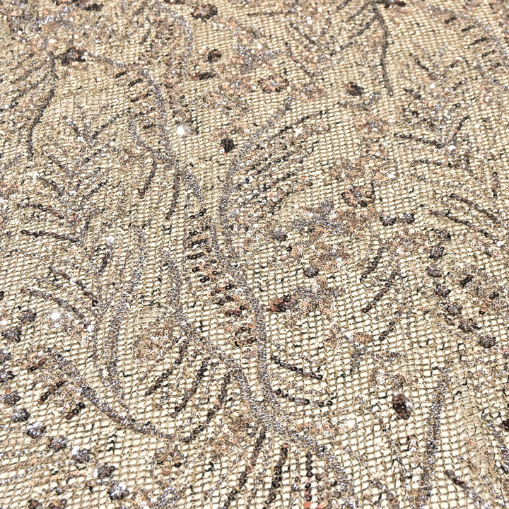 Beautiful Imported Net Cut Dana & Sequins Embroidery Designer Fabric EC1533-2C