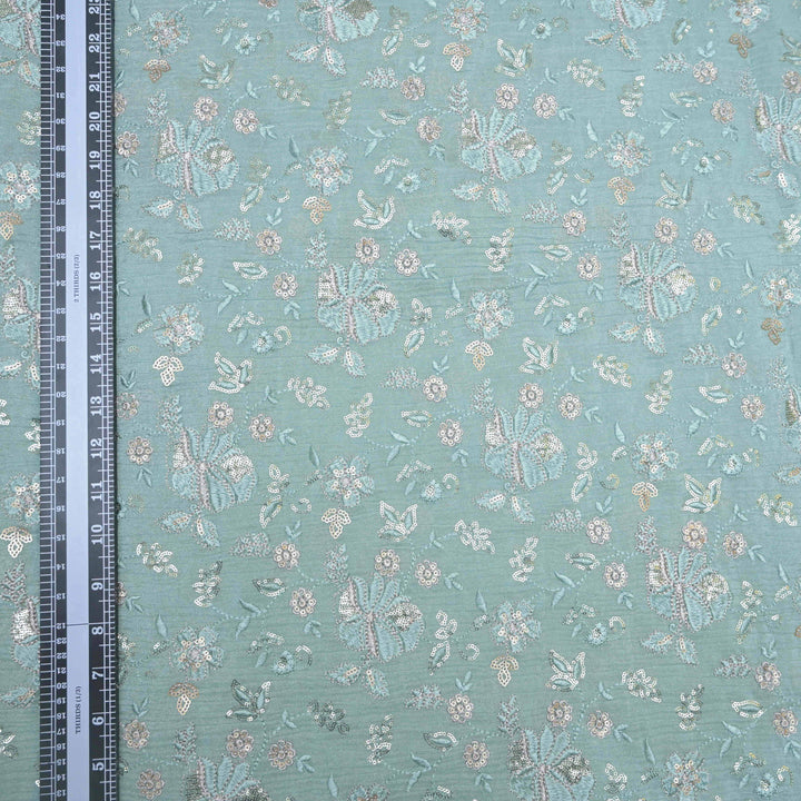 powder blue Crush Tissue Embroidery Fabric.| 852-591PB