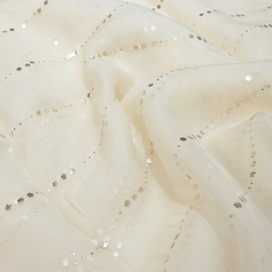 28gm Organza Mukaish Hand Work Fabrics