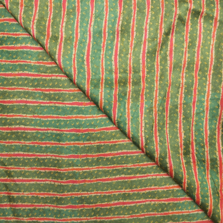 Green Modal Satin Fabric in Digital Print