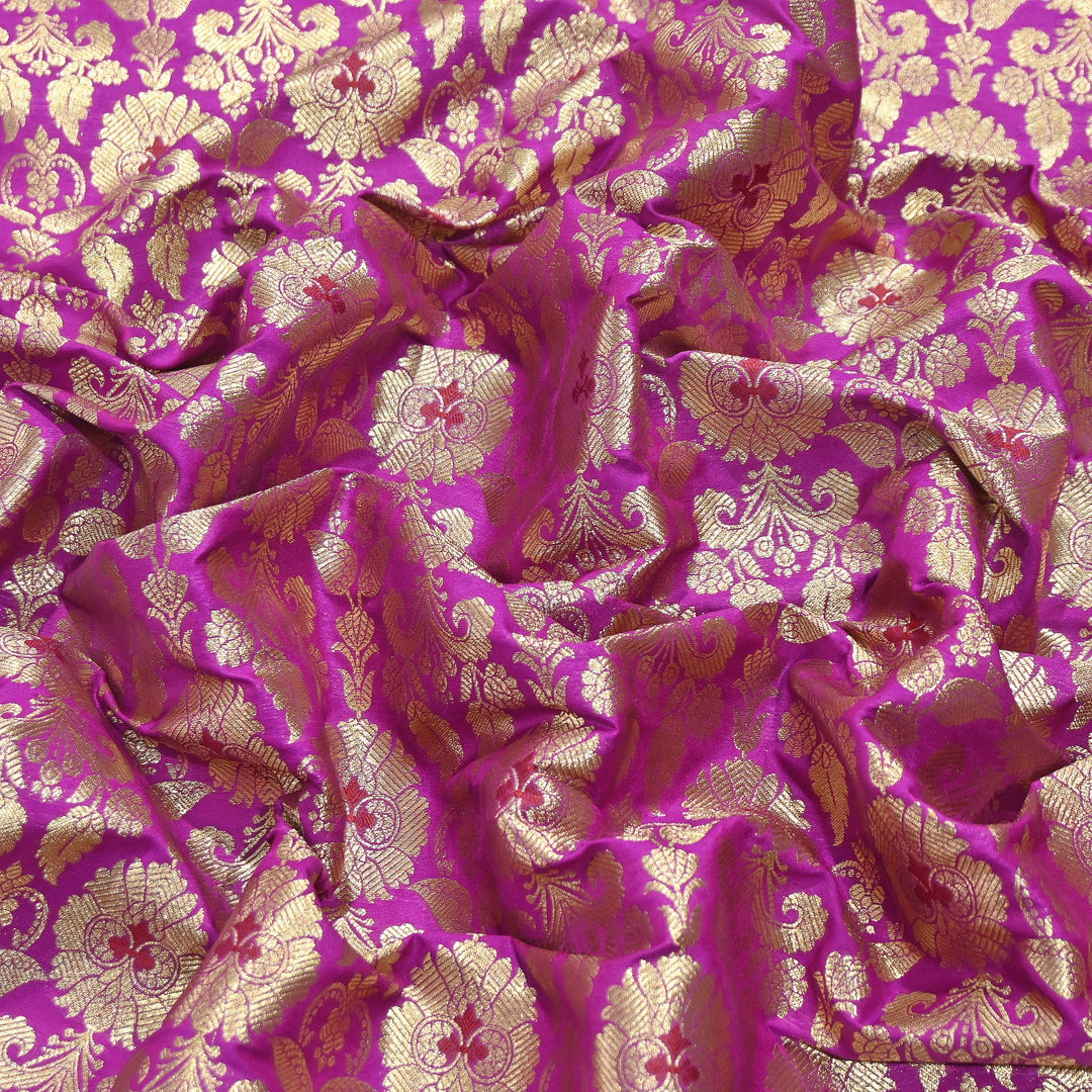 Premium Satin Mina Zari Brocade Fabric | Designer Fabric | ZZ1217-14