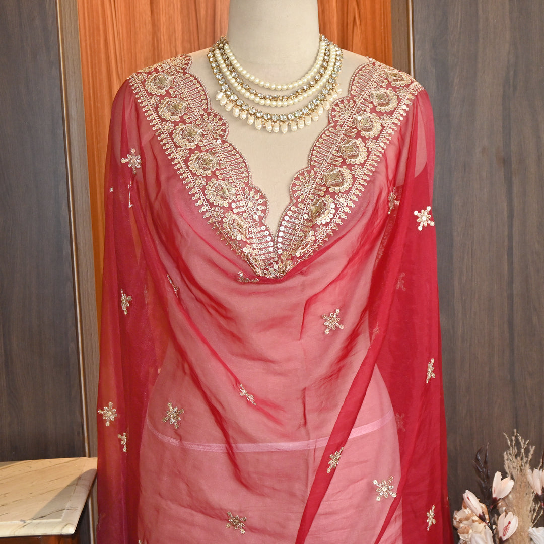 Elegant Nylon Organza Zari & Sequins Embroidery Dupatta | Premium Designer Dupatta | B11874-06