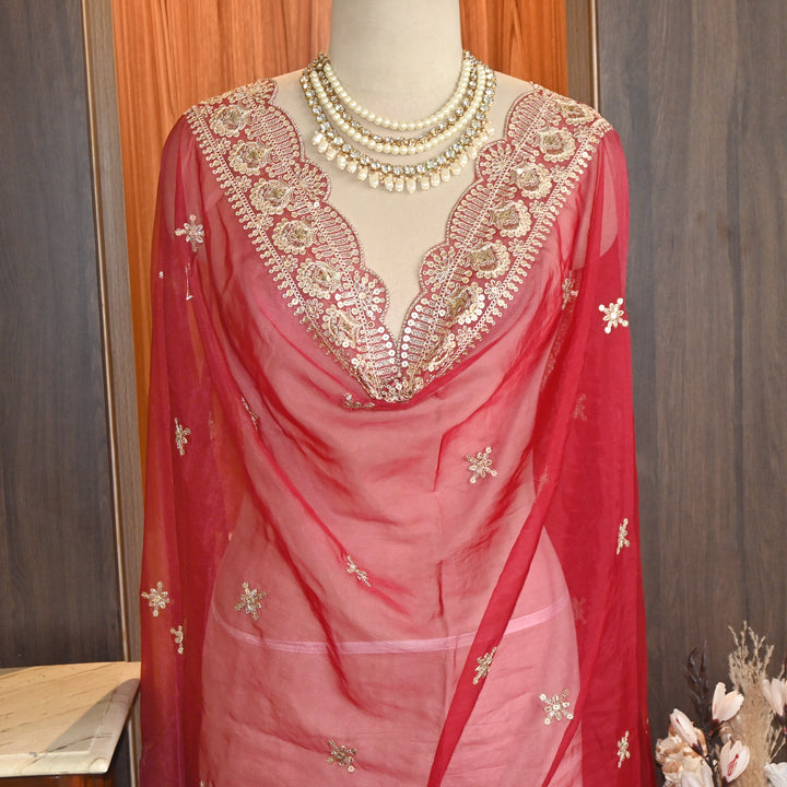 Elegant Nylon Organza Zari & Sequins Embroidery Dupatta | Premium Designer Dupatta | B11874-06