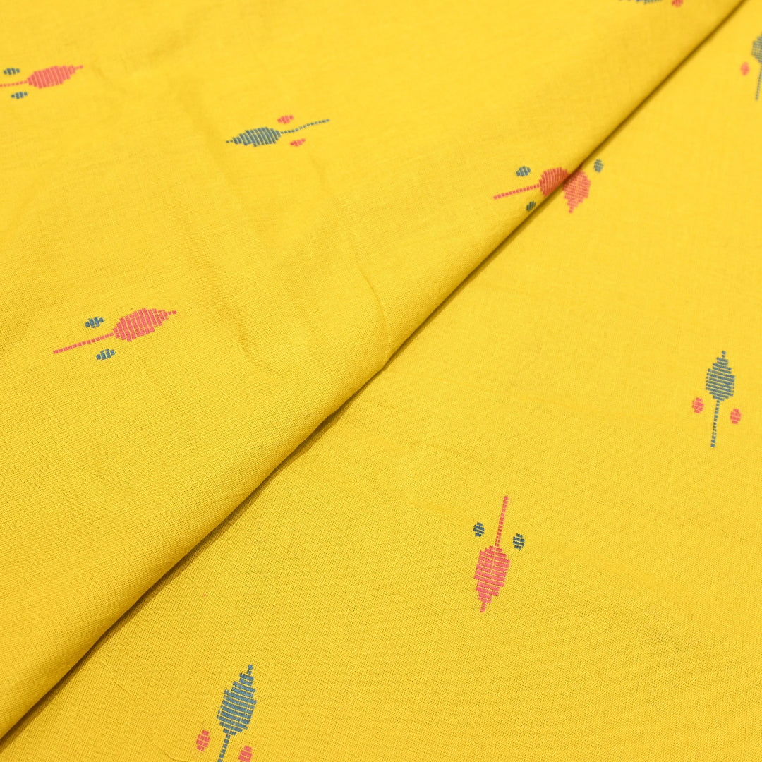 Handloom Cotton Self Booti Fabric – Soft Breathable Casual Wear Fabric-MT1712-1