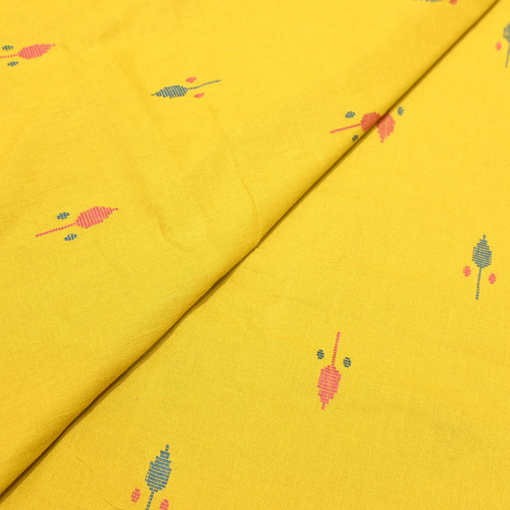Handloom Cotton Self Booti Fabric – Soft Breathable Casual Wear Fabric-MT1712-1