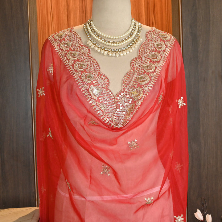 Elegant Nylon Organza Zari & Sequins Embroidery Dupatta | Premium Designer Dupatta | B11874-03