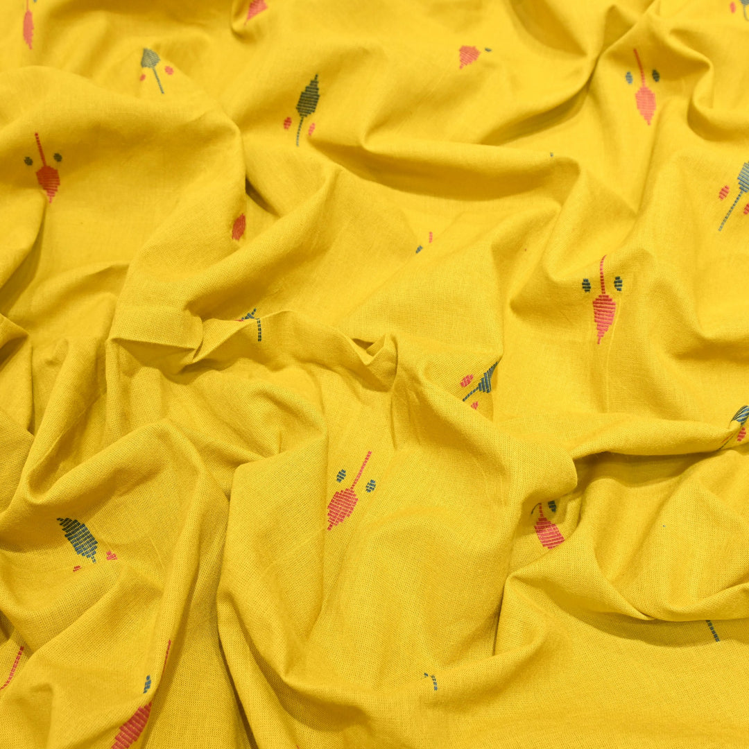 Handloom Cotton Self Booti Fabric – Soft Breathable Casual Wear Fabric-MT1712-1