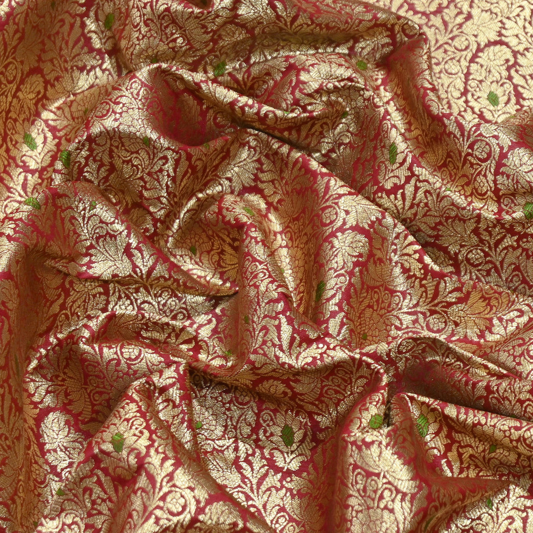 Premium Satin Mina Zari Brocade Fabric | Designer Fabric | ZZ1217-5
