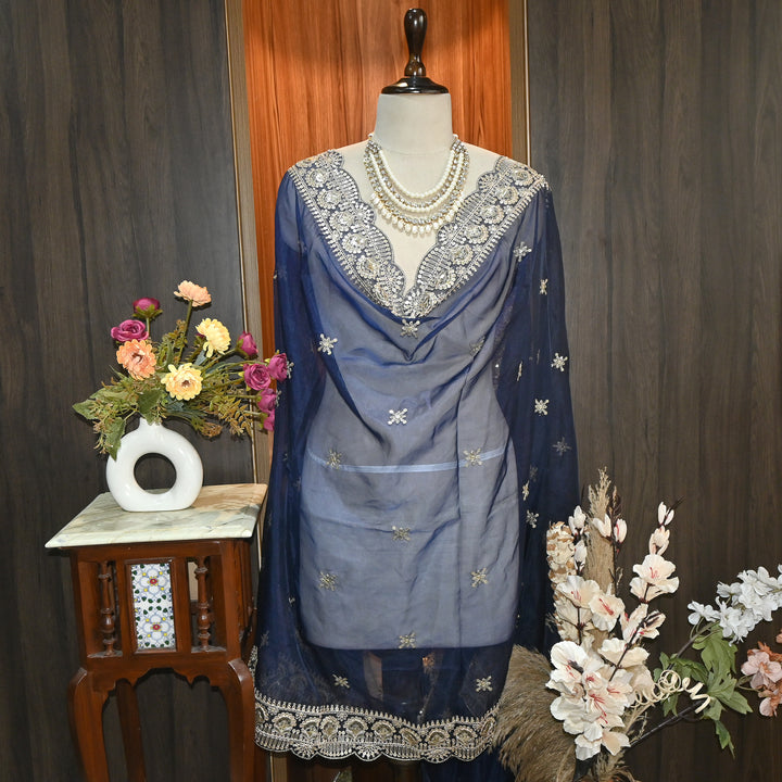 Elegant Nylon Organza Zari & Sequins Embroidery Dupatta | Premium Designer Dupatta | B11874-02
