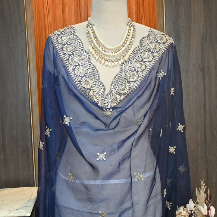 Elegant Nylon Organza Zari & Sequins Embroidery Dupatta | Premium Designer Dupatta | B11874-02