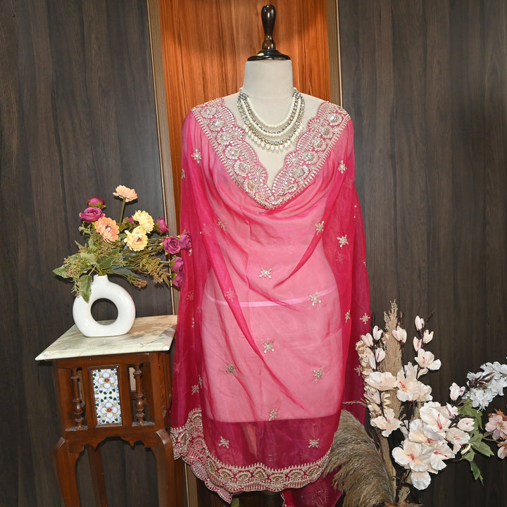 Elegant Nylon Organza Zari & Sequins Embroidery Dupatta | Premium Designer Dupatta | B11874-04