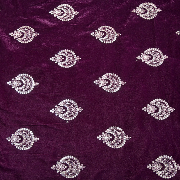 Velvet Zari With Sequins Embroidery Fabrics