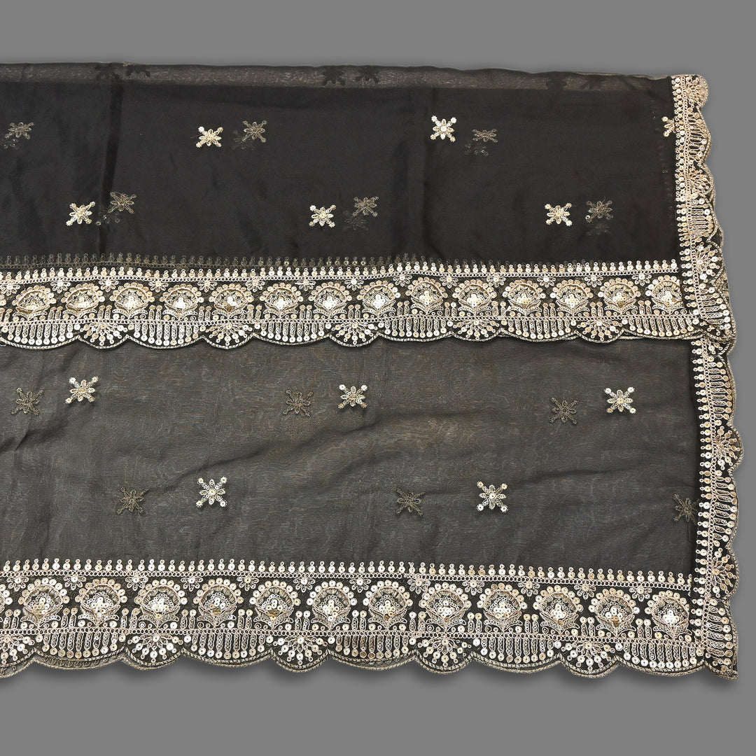Elegant Nylon Organza Zari & Sequins Embroidery Dupatta | Premium Designer Dupatta | B11874-05