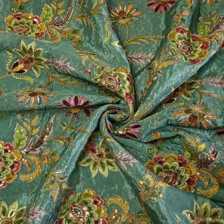 Crepe Zari With Sequins Embroidery