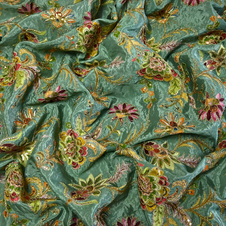 Crepe Zari With Sequins Embroidery