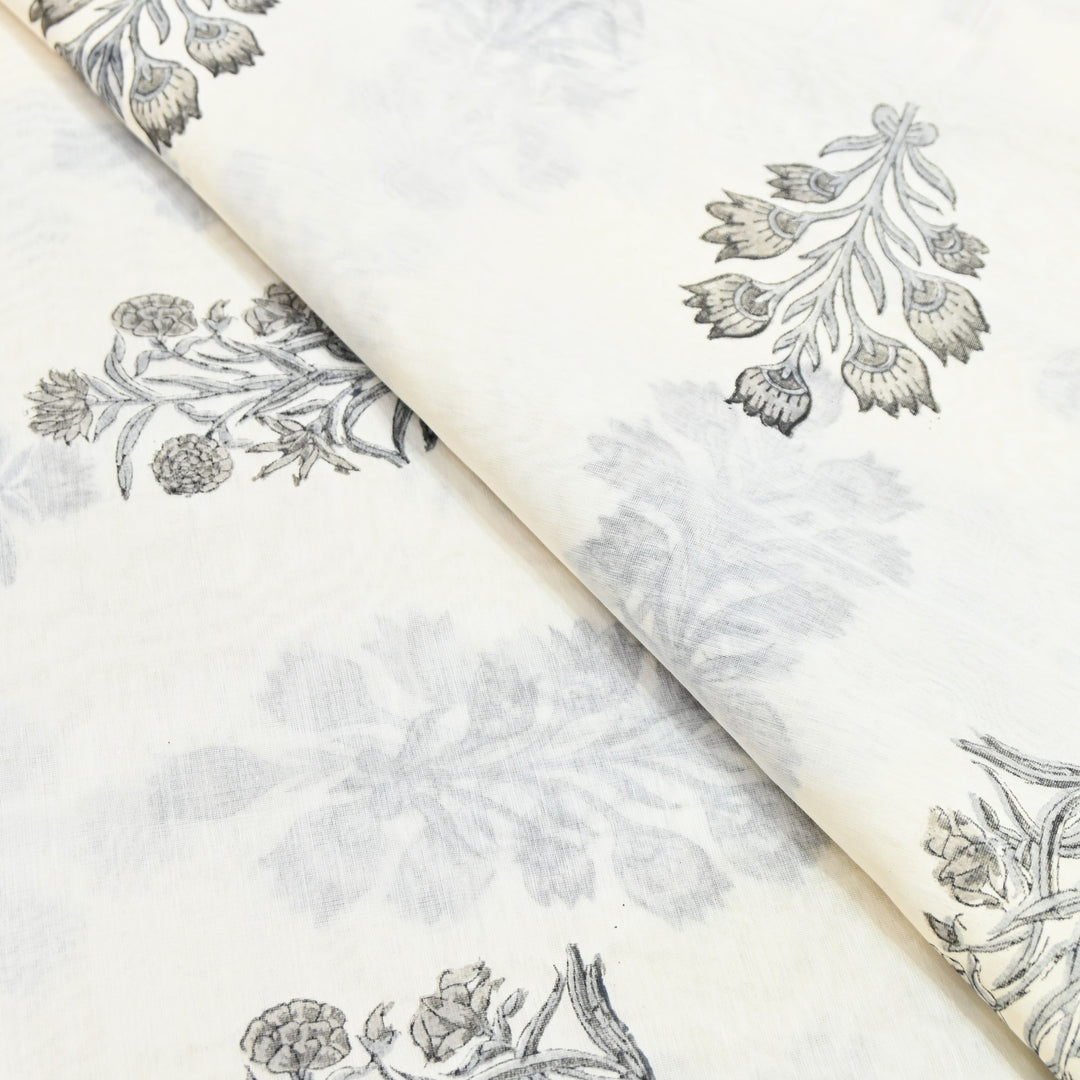 Silk Chanderi Printed Fabric-Lightweight Soft Designer Fabric-SIL205-4