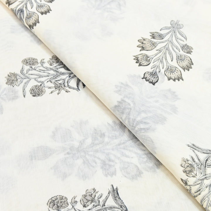 Silk Chanderi Printed Fabric-Lightweight Soft Designer Fabric-SIL205-4